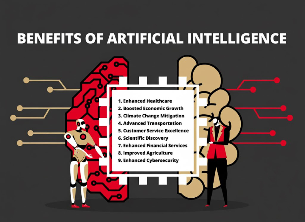 អត្ថប្រយោជន៍ ៩ យ៉ាងនៃបញ្ញាសិប្បនិម្មិត (AI) ក្នុងឆ្នាំ ២០២៥